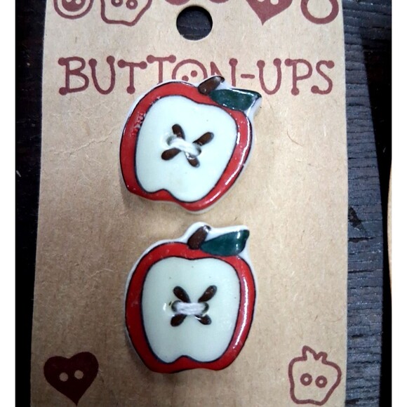 NEW Vintage Lot of 12 Ceramic Sewing Themed Buttons Westrim Crafts "Button-Ups" - Picture 4 of 8